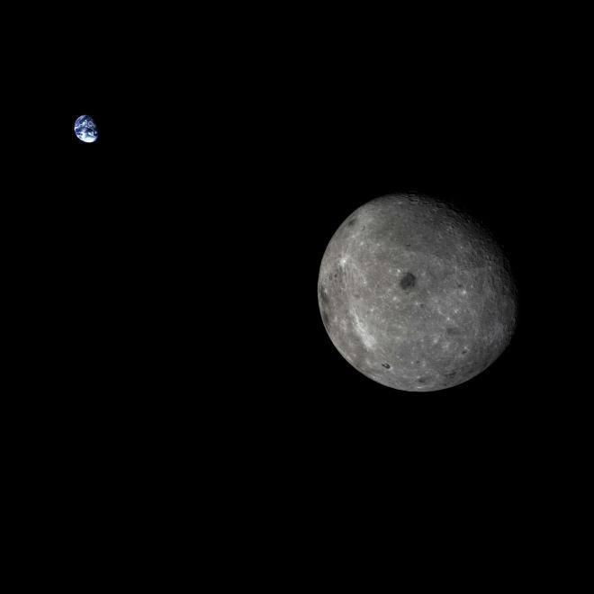 Moon and Earth from Chang'e 5-T1  Image Credit- Chinese National Space Administration, Xinhuanet MoonEarth_